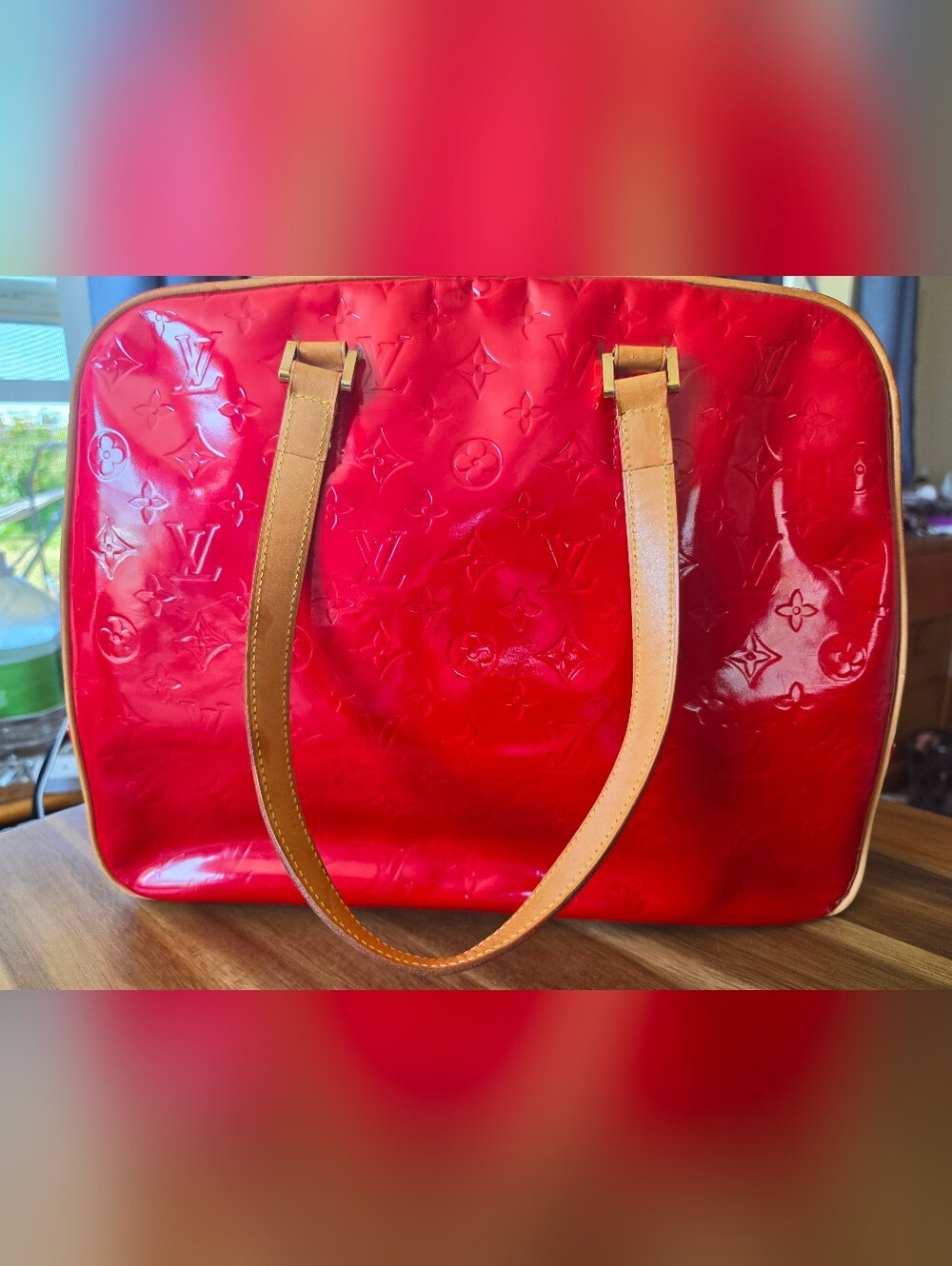 Louis Vuitton Sutton Monogram Vernis Patent Leather Red Zip Shoulder Bag - Picture 5 of 17